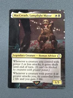 MacCready, Lamplight Mayor MTG Fallout Hand Painted Borderless Full Altered Art - Image 1