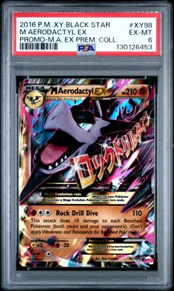 2016 POKEMON XY BLACK STAR PROMO M AERODACTYL EX #XY98 PSA 6 EX #130126453 - Image 1