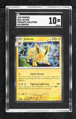 Jolteon Pokemon Prismatic Evolutions PRE SGC 10 GEM - Image 1