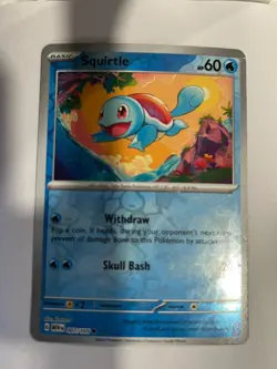 Squirtle 007/165 Scarlet & Violet 151 Pokemon Reverse Holo Foil Rare - Image 1