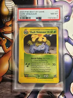 2003 Pokemon ~ Best of Game Promo ~ Dark Venusaur #7 ~ PSA 8 NM-MT - Image 1
