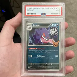 Pokemon 2024 TCG Trick or Trade Gengar Cosmos Holo 057/091 PSA 9 - Image 1
