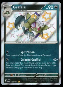 Grafaiai 190/091 Paldean Fates Baby Shiny Holo Rare Pokemon Scarlet & Violet - Image 1