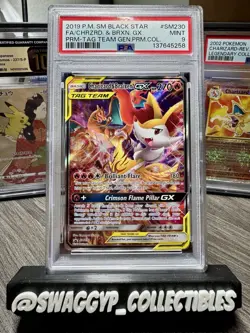 ◓Charizard & Braixen GX SM23 Sun & Moon 2019 - Pokemon Black Star Promo PSA 9◓ - Image 1