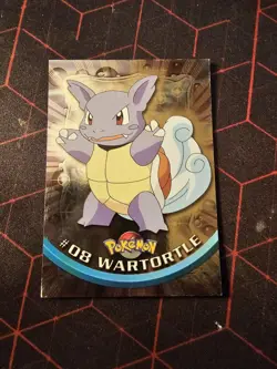 1999 Topps Pokemon TV #08 Wartortle Silver Foil Blue Logo - Image 1