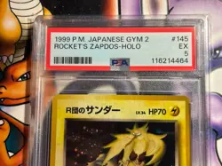 1999 Japanese Pokemon ~ Gym 2 Set ~ Rocket's Zapdos-Holo #145 ~ PSA 5 EX - Image 2