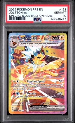2025 POKEMON PRE EN-PRISMATIC EVOLUTIONS #153 JOLTEON EX PSA 10 - Image 1