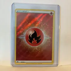 Pokemon TCG Fire Energy (Texture Full Art) Crown Zenith 153/159 Holo Ultra Rare - Image 1