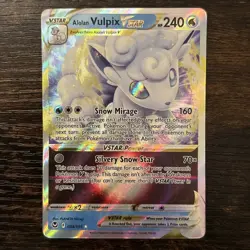 Pokemon Alolan Vulpix VSTAR 034/195 Silver Tempest Ultra Rare NM/M - Image 1