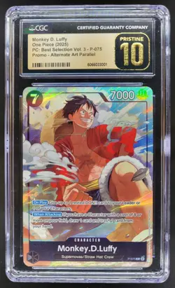 2025 ONE PIECE CCG MONKEY D. LUFFY PROMO ALT ART P-075 CGC 10 PRISTINE PT - Image 1