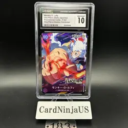 CGC GEM MINT 10 Monky D Luffy Gear 5 P-041 ONE PIECE EMOTION PROMO Card Game 183 - Image 1