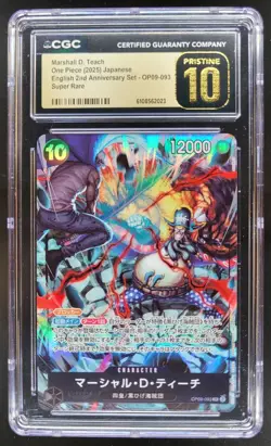 2025 ONE PIECE CCG MARSHALL D. TEACH SUPER RARE OP09-093 CGC 10 PRISTINE A PT - Image 1