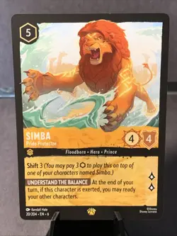 Disney Lorcana Simba - Pride Protector 20/204 Azurite Sea Regular Legendary NM/M - Image 1