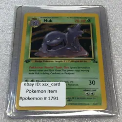 Pokemon Card - Muk 13/62 - 1st Edition - Fossil Set - @RARE@ Near Mint #1791 - Image 1