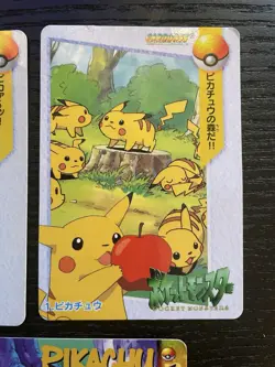 Pokemon Carddass Anime Collection Lot Pikachu Set #1 #2 #222 1998 BANDAI - Image 3