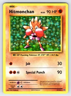 Hitmonchan 62/108 2016 XY Evolutions Pokemon Card TCG Nintendo Holo Rare Nm/Vlp - Image 1