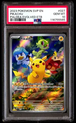 PSA 10 Pikachu 027 Pokemon Svp En SV Black Star Promo 2023 Paldea Evolved Etb - Image 1