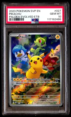 PSA 10 Pikachu 027 Pokemon Svp En SV Black Star Promo 2023 Paldea Evolved Etb - Image 1