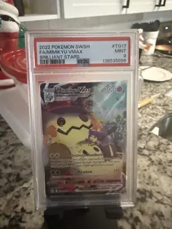 Pokemon Mimikyu VMAX Holo Ultra Rare TCG Card Brilliant Stars TG17/TG30 PSA 9 - Image 1
