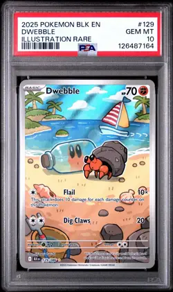 Pokemon TCG - PSA 10 - Dwebble - 129/086 - Black Bolt Illustration Rare Low Pop - Image 1