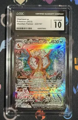 Obsidian Flames Charizard ex SIR 223/197 CGC 10 GEM MINT Pokemon Card - Image 1
