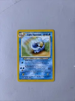 Pokemon TCG Light Vaporeon Neo Destiny Card 52/105 Unlimited Uncommon, Vintage - Image 1