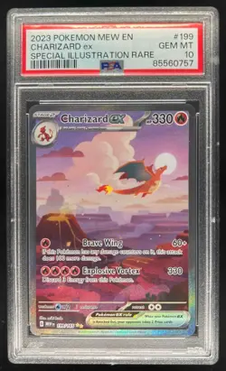 2023 Pokemon SV151 MEW EN Charizard ex Special Illustration Rare #199/165 PSA 10 - Image 1