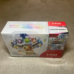 Pokemon TCG Prismatic Evolutions Costco 2 Pack - ETB & Booster Bundle Sealed New - Image 1