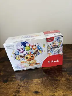 Pokemon TCG Prismatic Evolutions Costco 2 Pack - ETB + Booster Bundle SEALED NEW - Image 1