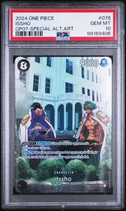2024 ONE PIECE OP07-500 YEARS IN THE FUTURE SPECIAL ALTERNATE ART ISSHO PSA 10 - Image 1