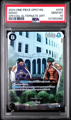 2024 ONE PIECE OP07-500 YEARS IN THE FUTURE SPECIAL ALTERNATE ART ISSHO PSA 10 - Image 1