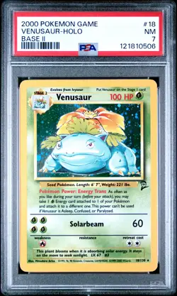2000 POKEMON BASE SET 2 #18 VENUSAUR-HOLO PSA 7 - Image 1
