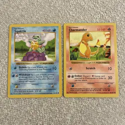 Pokemon Card Shadowless Squirtle/Charmander Base Set 1999 NM/LP - Image 1