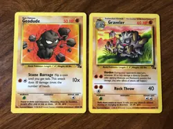 Geodude 47/62 & Graveler 37/62 - Fossil Set - Pokemon Card NM VINTAGE - Image 1