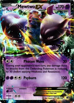 Pokemon TCG Mewtwo EX Holo Card 61/162 Breakthrough XY LP - Image 1