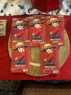 5x ENGLISH One Piece CCG: Carrying On His Will - Sleeved Booster Pack lot OP-13 - Image 1
