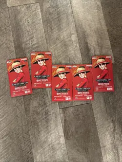 5x ENGLISH One Piece CCG: Carrying On His Will - Sleeved Booster Pack lot OP-13 - Image 1