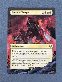 Fervent Charge 215 MTG Fallout Hand Painted Borderless Extended Full Altered Art - Image 1