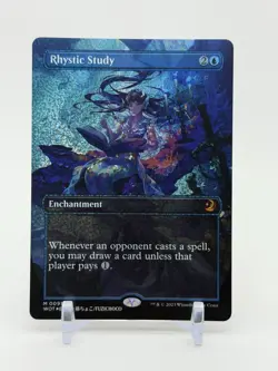 Rhystic Study #91 Anime Borderless Confetti Foil Wilds of Eldraine Magic MTG - Image 1