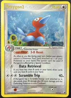 Porygon2 12/115 EX Unseen Forces Stamped Holo Rare Pokemon Card LP - Image 1