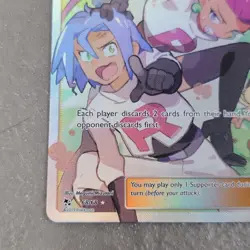 2019 Jesse And James Pokemon TCG Full Art Trainer Card 68/68 Hidden Fates NM - Image 3