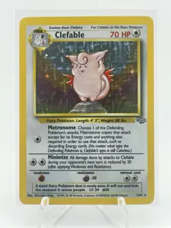 1999 Pokemon TCG Jungle Clefable 1/64 Holo Unlimited WOTC Rare - Image 1