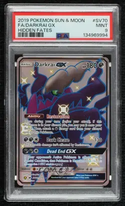 Shiny - Darkrai GX Pokemon Sun & Moon Hidden Fates Vault PSA 9 MINT - Image 1