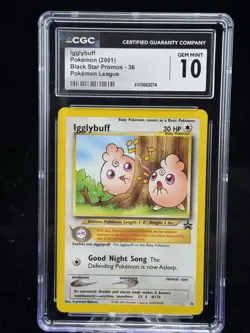 Igglybuff #36 Black Star Promo Pokemon League 2001 CGC 10 ✨ - Image 1