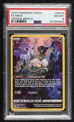 Full Art - Mew Pokemon Sword & Shield Crown Zenith Galarian Gallery PSA 8 - Image 1