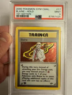 2000 Pokemon - 1st Edition Blaine Holo Rare Trainer Gym Challenge 17/132 - PSA 9 - Image 1