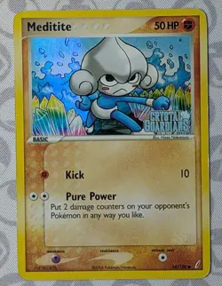 Meditite Holo - 56/100 - MP - Crystal Guardians - Pokemon TCG - Image 1