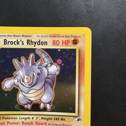 Pokemon Vintage Holo Brock's Rhydon Gym Heroes Wotc 2000 - Image 3