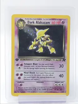 DARK ALAKAZAM 2000 POKEMON 1ST EDITION TEAM ROCKET RARE HOLO 1/82 Q3668 - Image 1