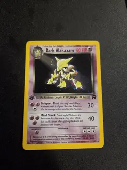 2000 Pokemon Dark Alakazam Holo Rare 1st Edition Team Rocket 1/82 MP/HP - Image 1